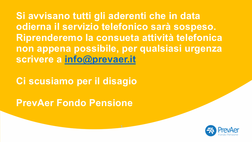 pop up emergenza servizio telefonico